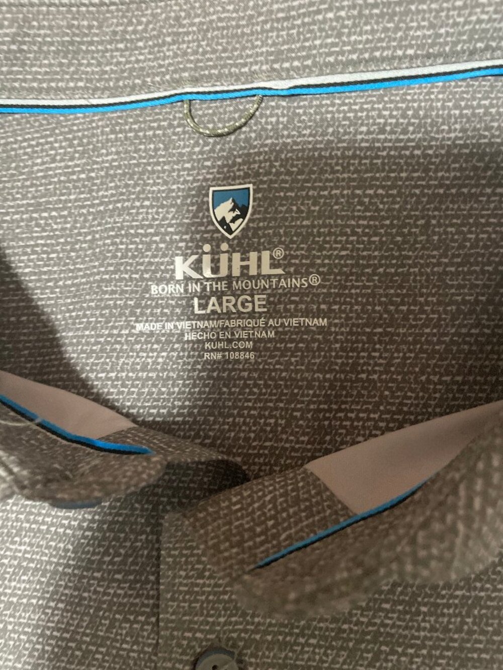 Kuhl Persuadr 7428 Gray Short Sleeve Performance Outdoor Hiking Shirt Men's Sz L - Picture 4 of 7